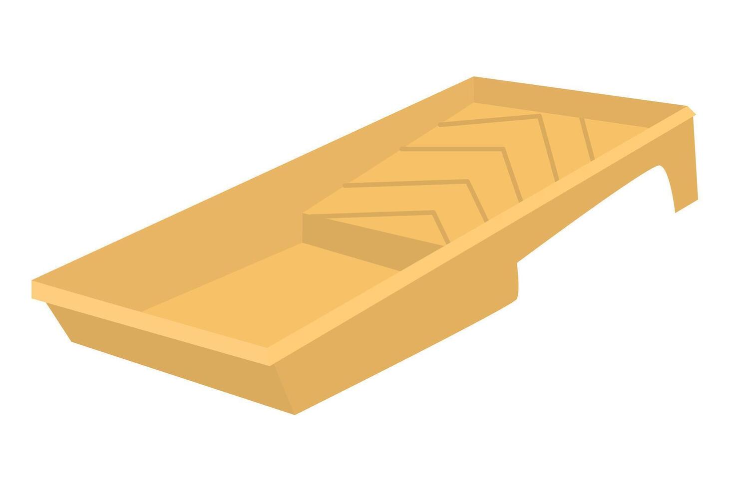 Paint tray for roller use, hand drawn flat illustration. vector