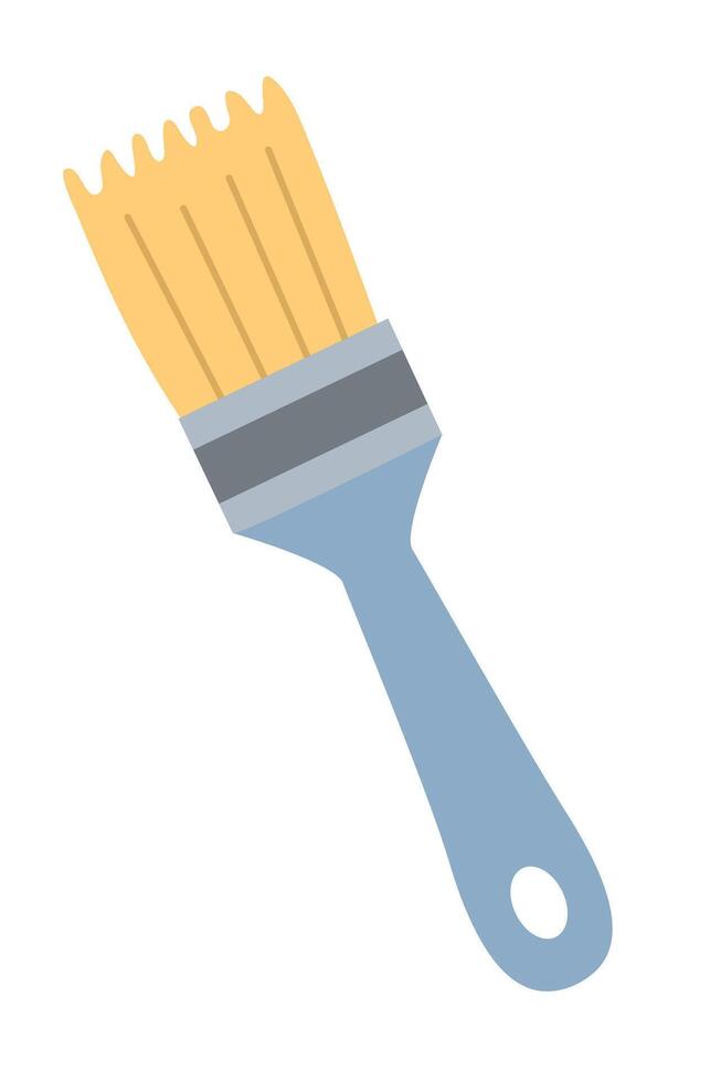 Flat paintbrush for construction and decorating, hand drawn flat illustration. vector
