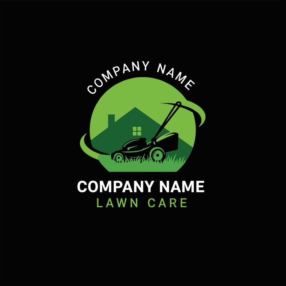 lawn care logo design vector