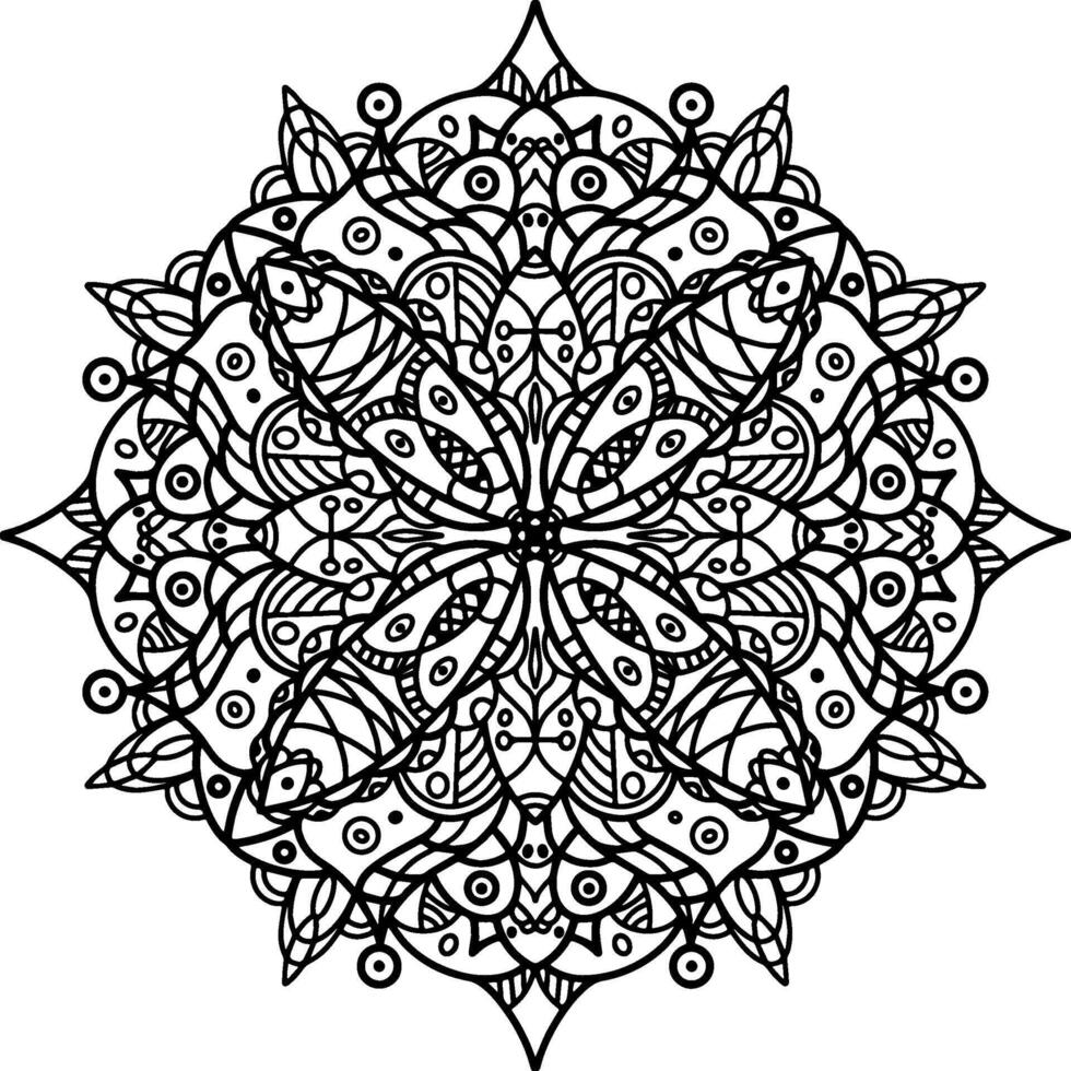 Butterfly Mandala Coloring Page for Relaxation and Mindfulness vector