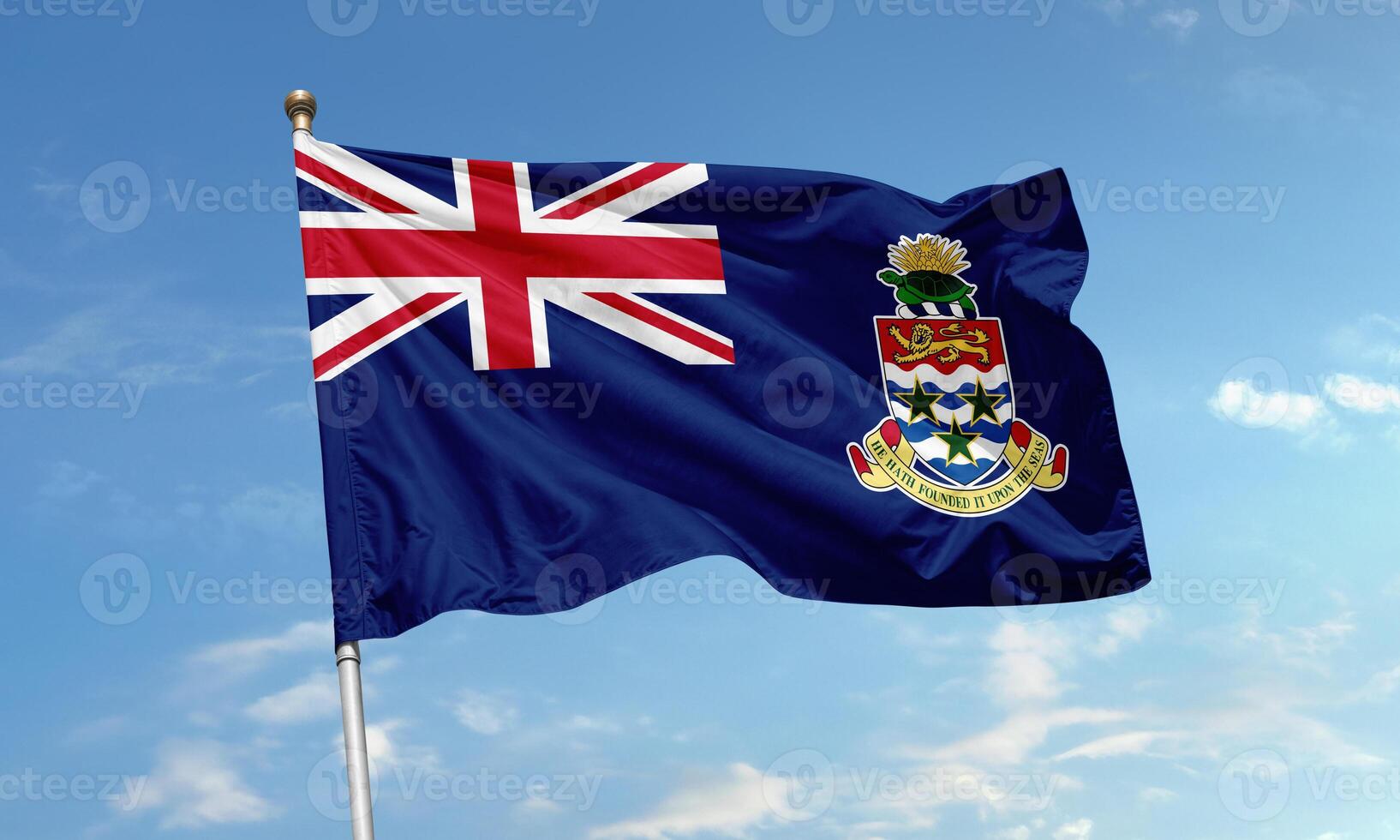 Cayman Islands flag waving in breeze photo