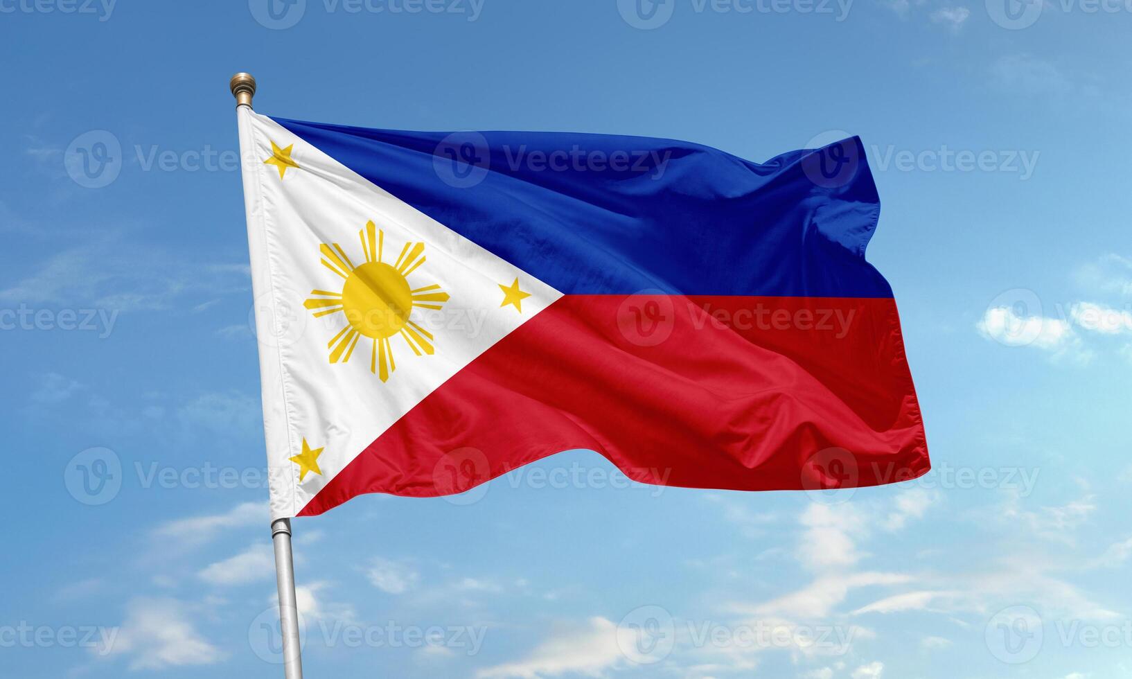 Philippines national flag waving in wind photo