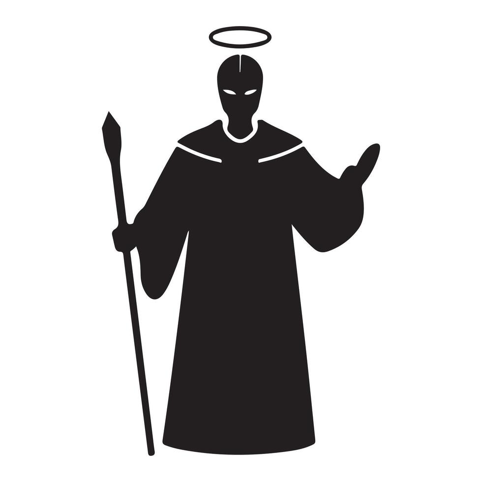 Guardian Judge Silhouette Isolated on White Background vector