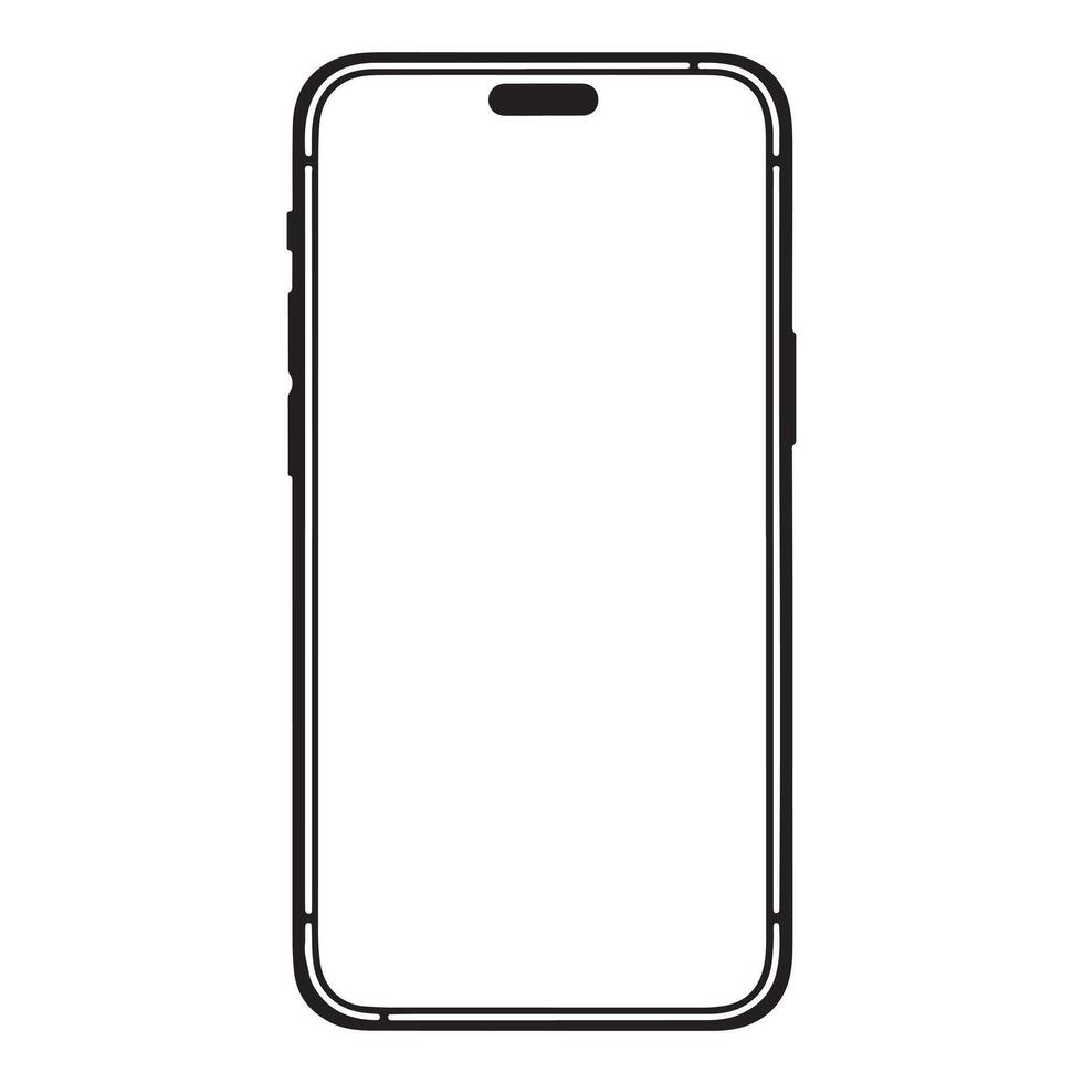 Smartphone Single Line Icon Design vector