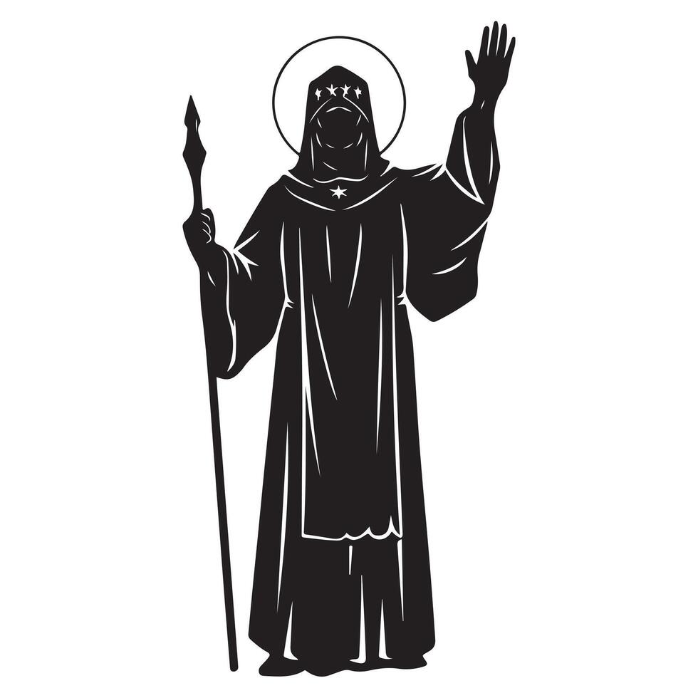 Minimal Guardian Judge Silhouette Clipart on White vector