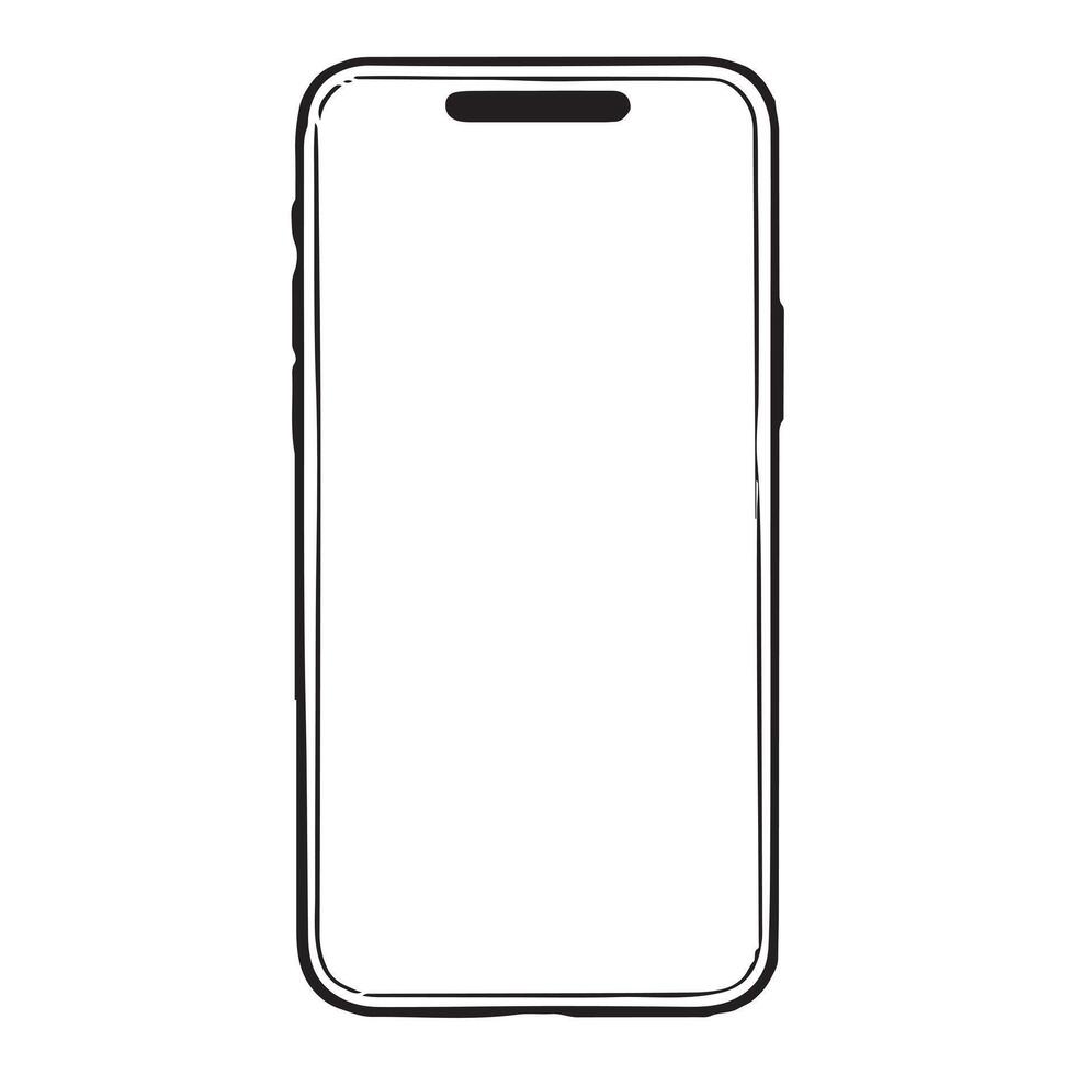Minimalist Smartphone Outline Icon vector