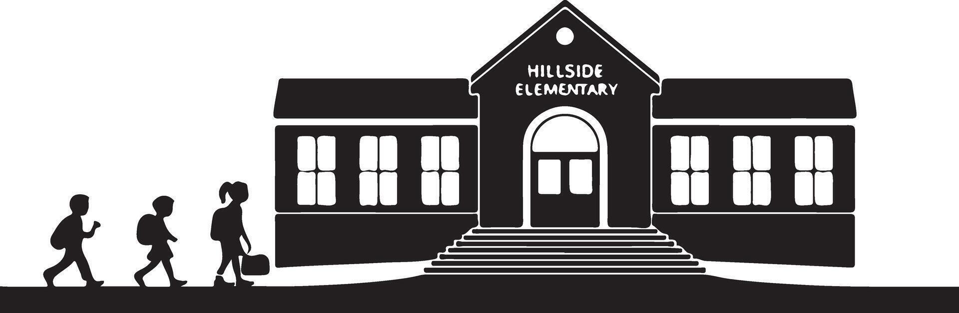 Back to School Silhouette Illustration on White Background vector