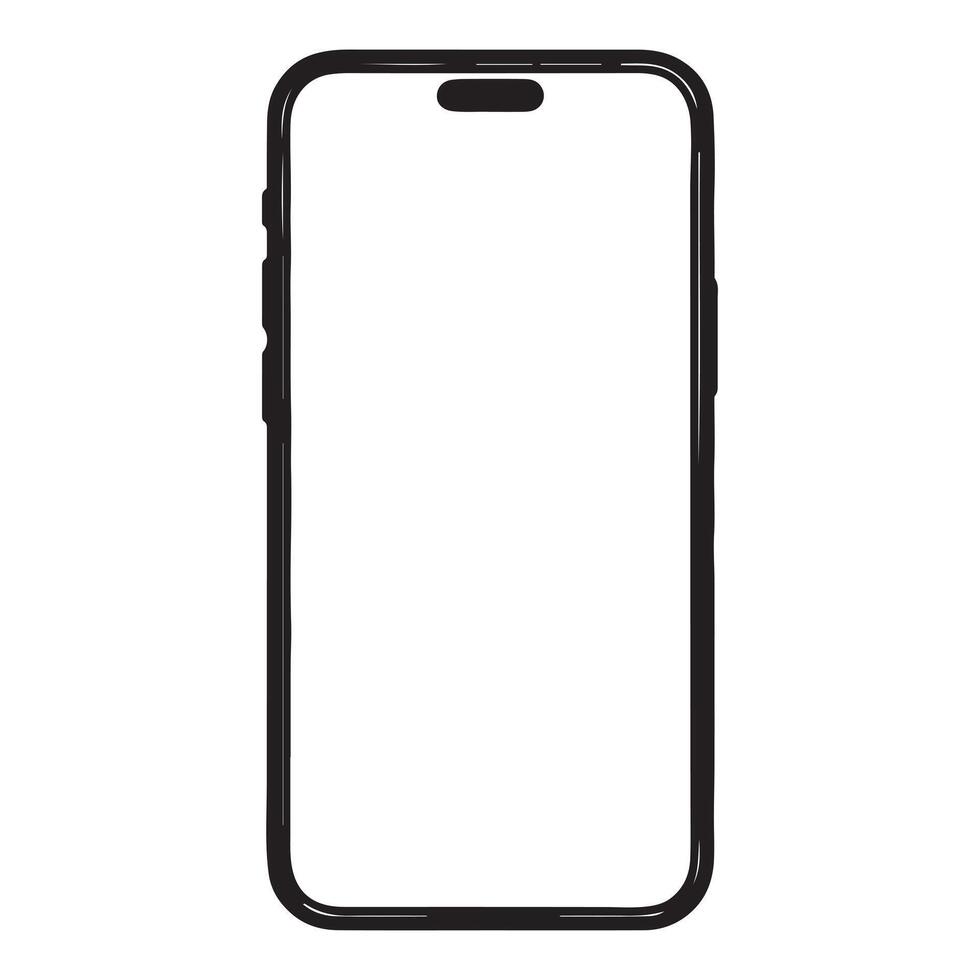 Clean Smartphone Line Drawing vector