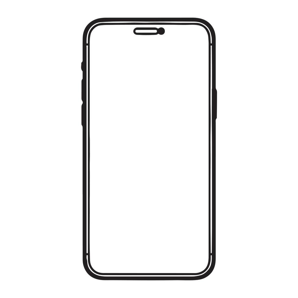 Modern Smartphone Icon Outline Design vector