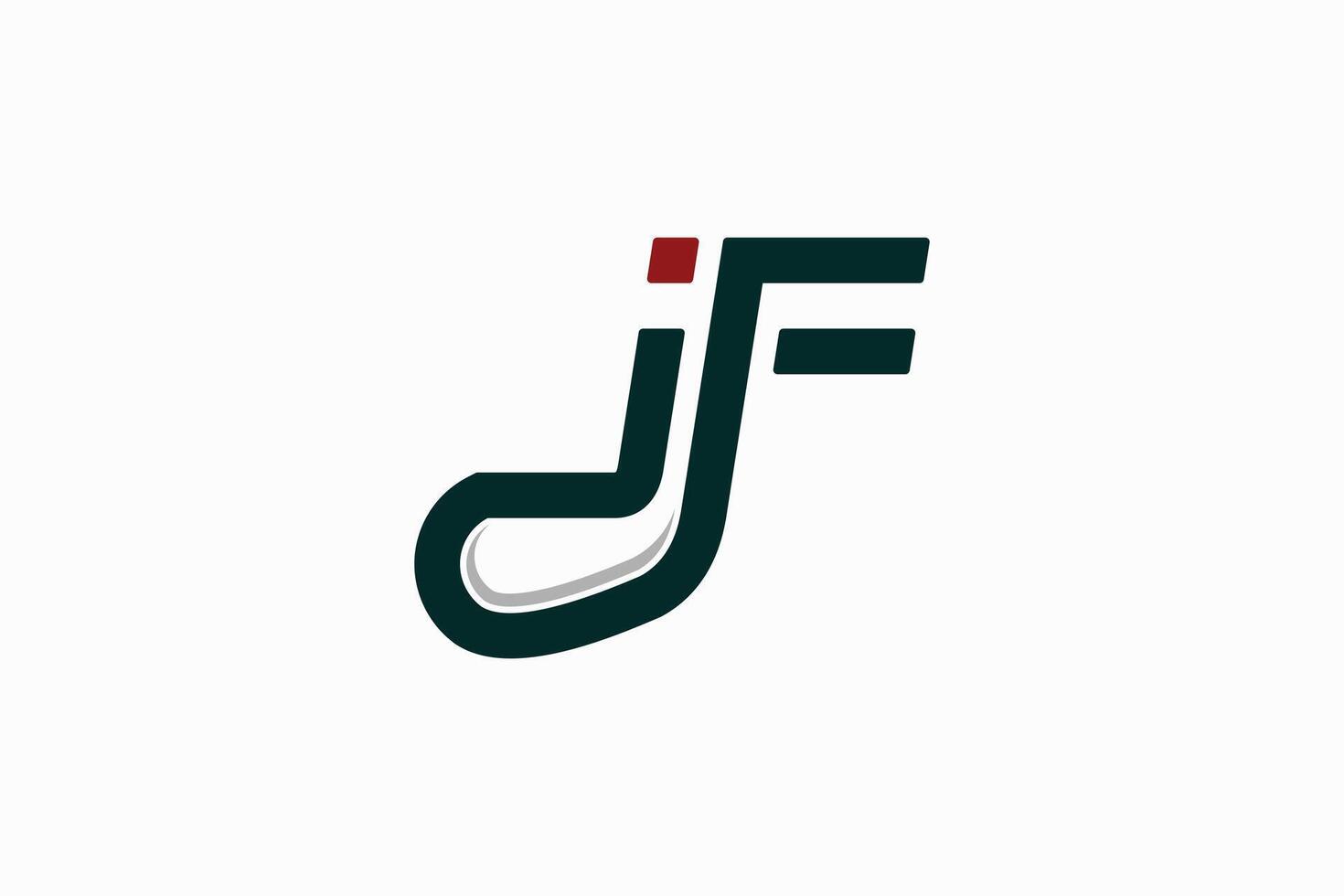 JF letter logo design with simple modern golf club symbol vector