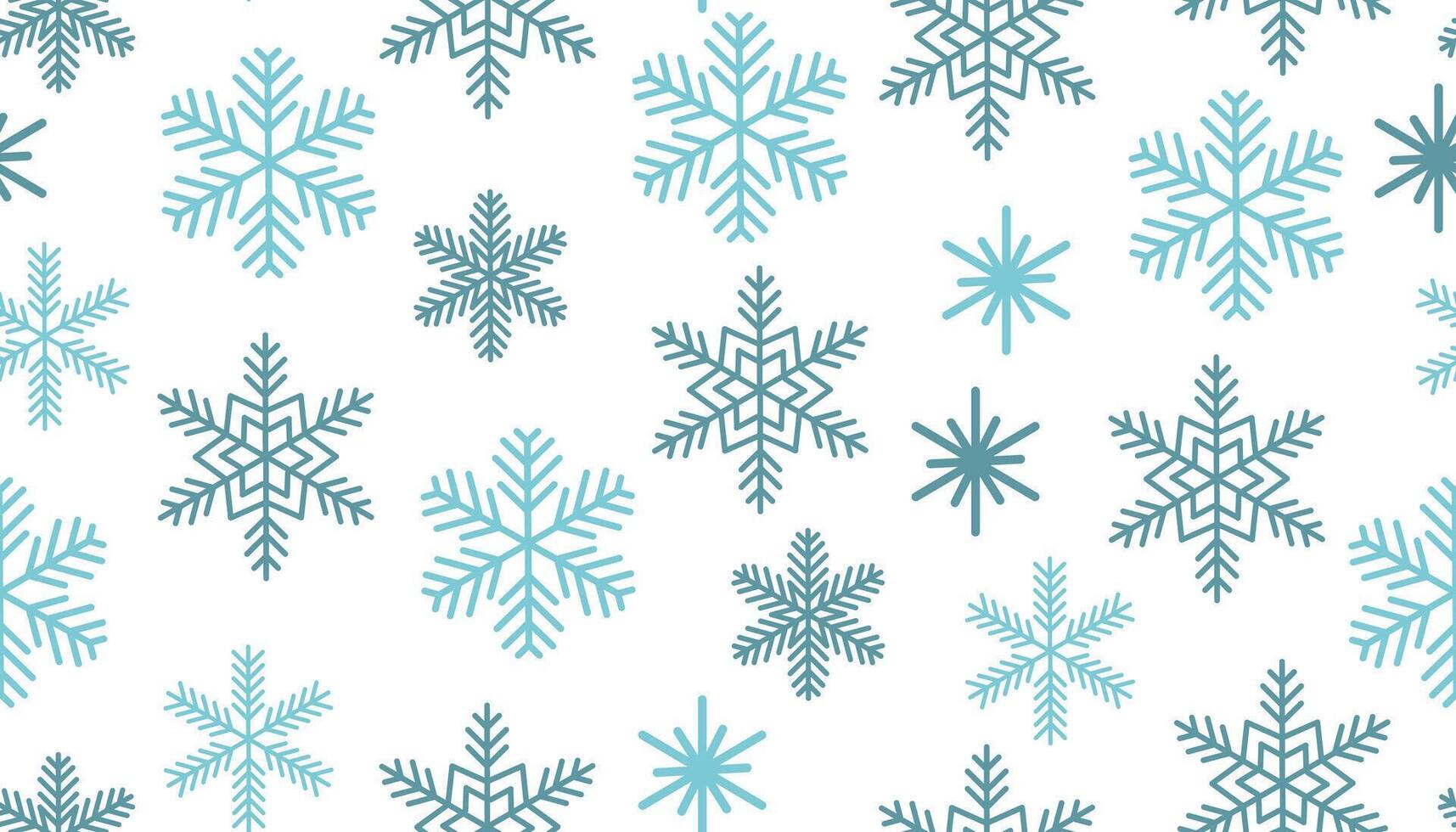 Seamless pattern with delicate blue snowflakes on a light background. Crisp and wintry design, perfect for seasonal wrapping paper, textiles, or holiday decorations. vector