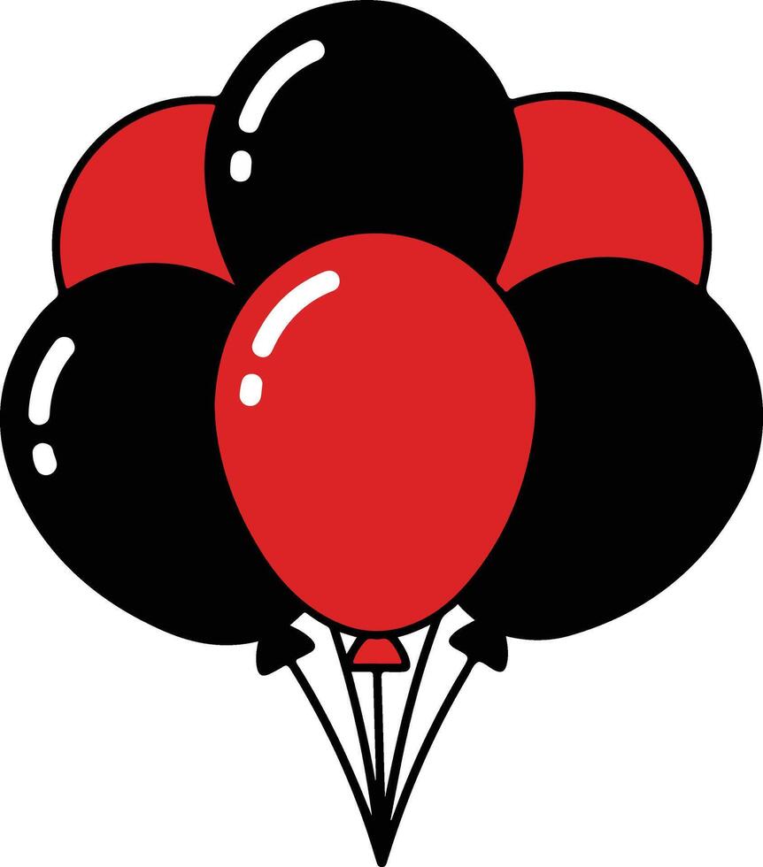 Red Black Balloons Clipart vector