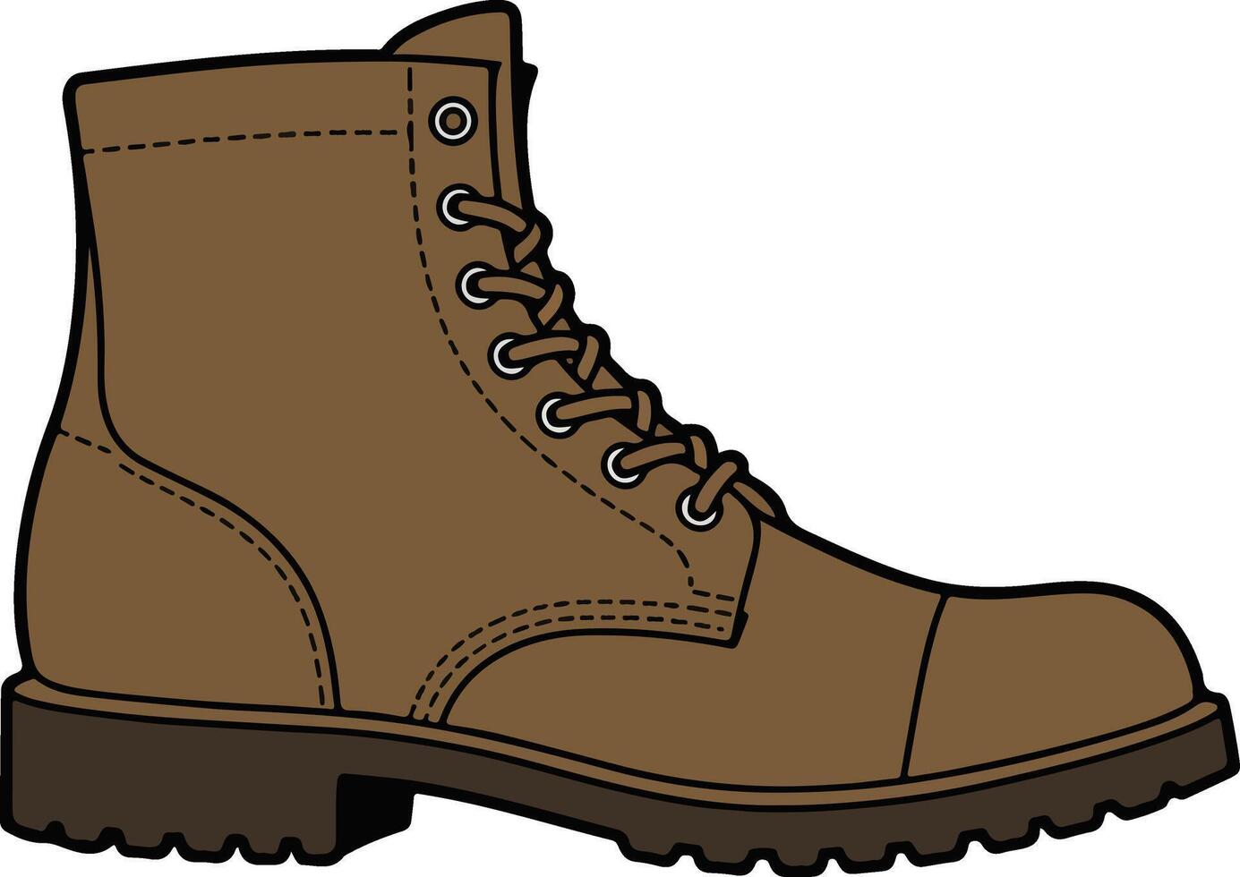 Brown Leather Boots Clipart vector