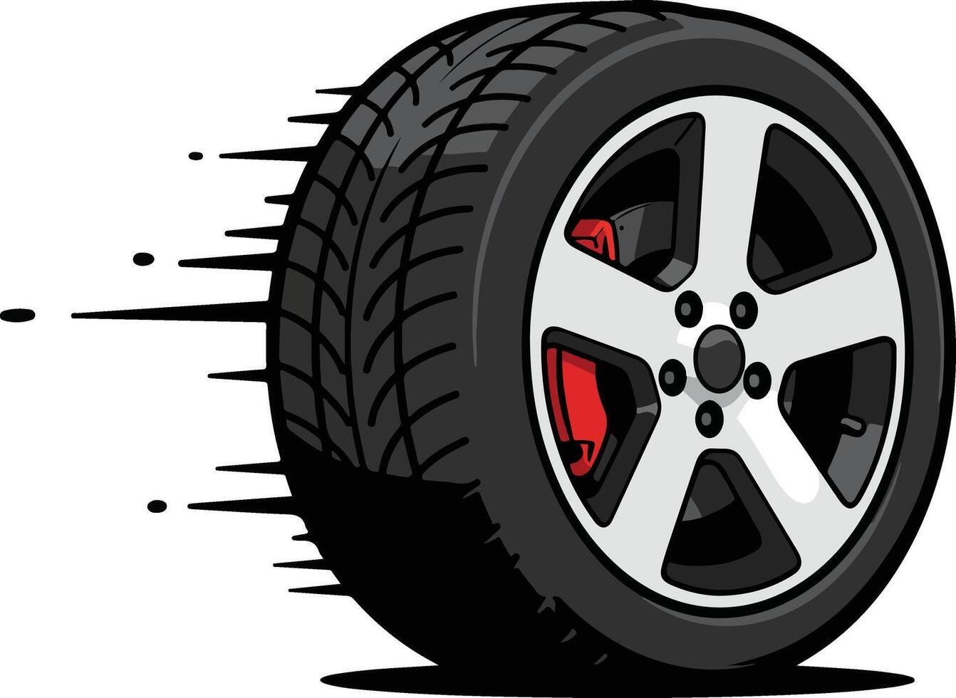 Fast Car Tire Wheel Design vector