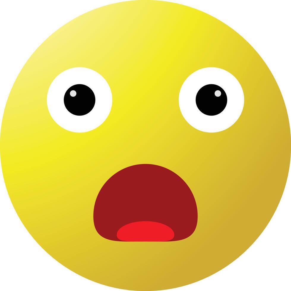 a yellow emoticion with a big mouth vector