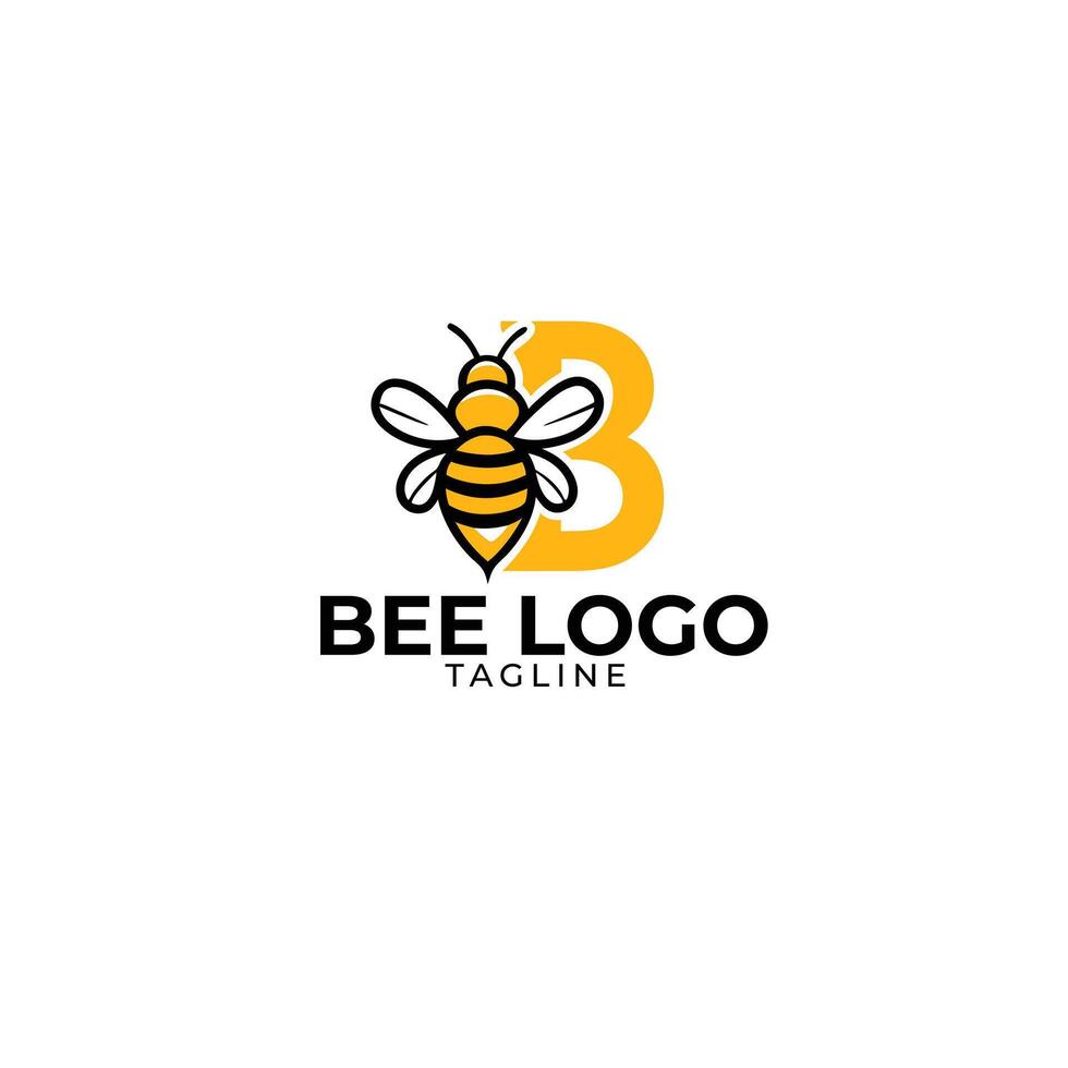 Creative B Letter Bee Logo Design vector
