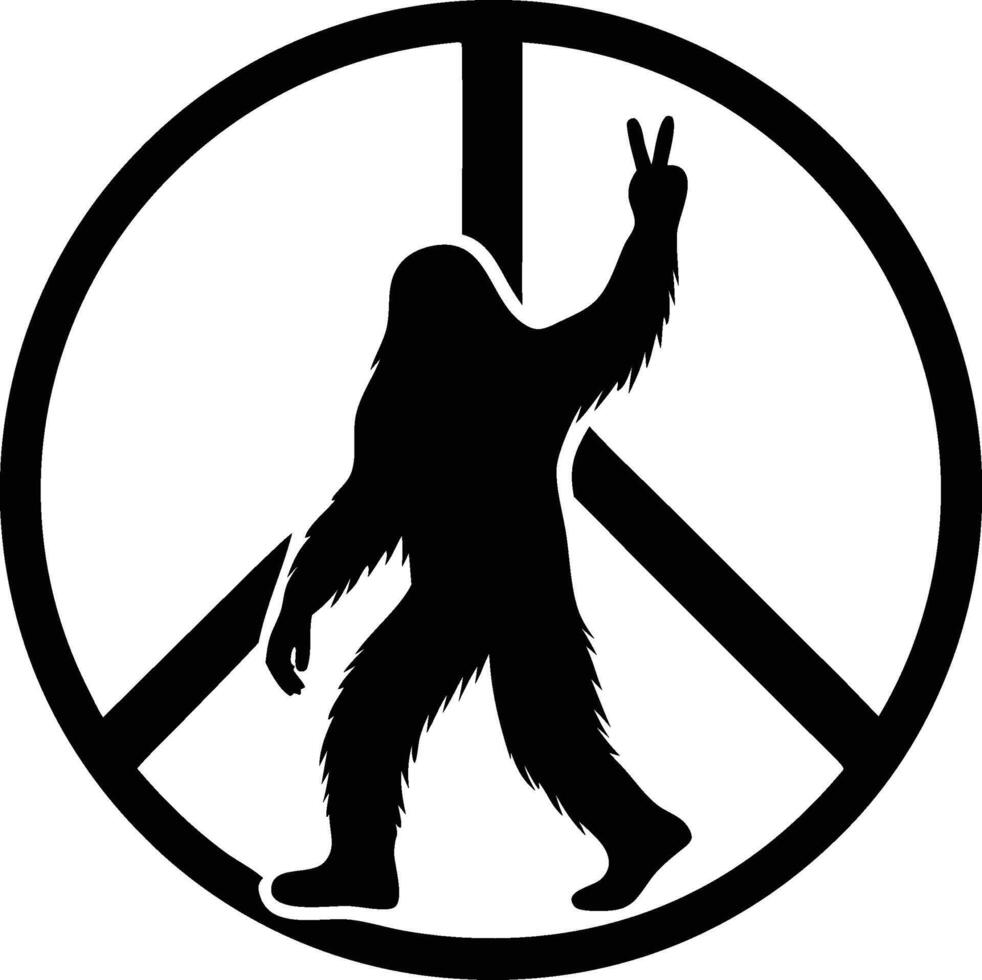 walking Bigfoot silhouette illustration vector