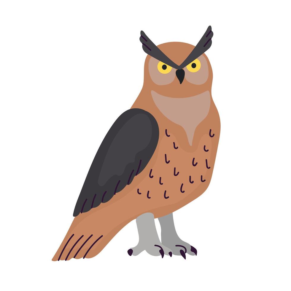 Great horned owl icon clipart avatar logotype isolated illustration vector