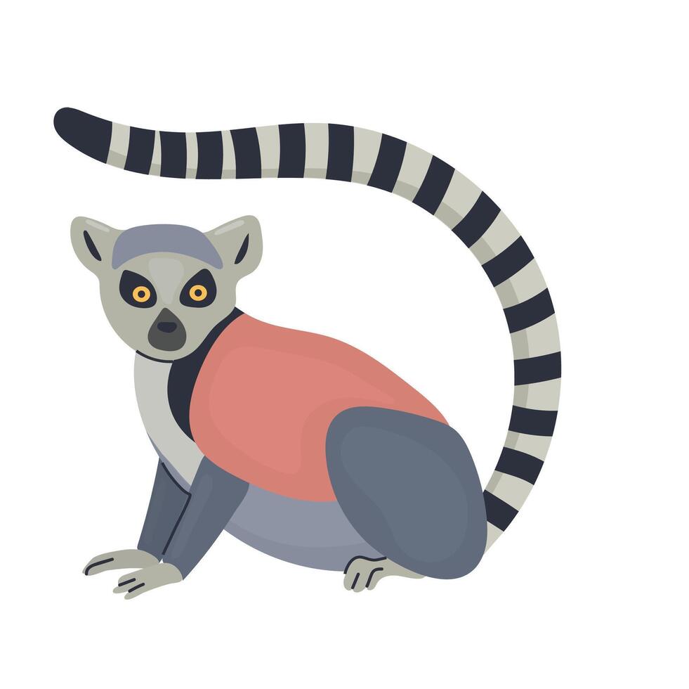 Ring tailed lemur icon clipart avatar logotype isolated illustration vector