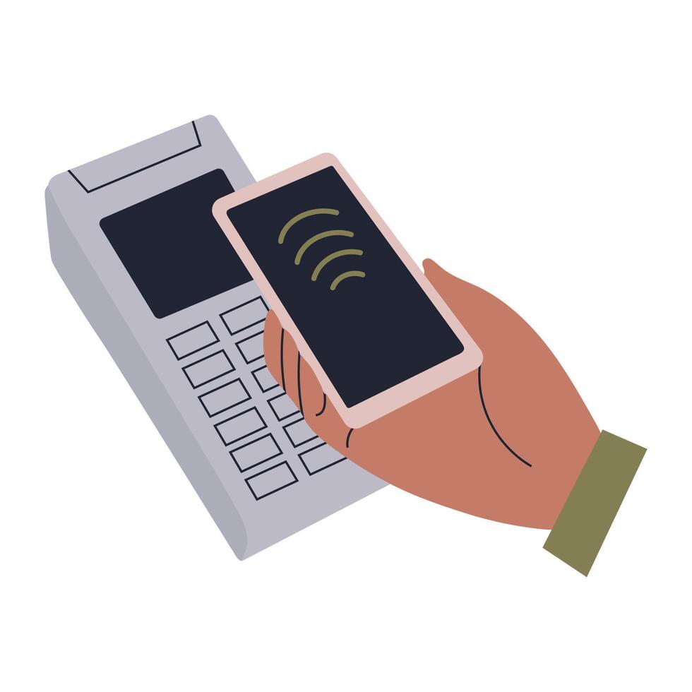 Contactless Payment with smartphone icon clipart avatar logotype isolated illustration vector