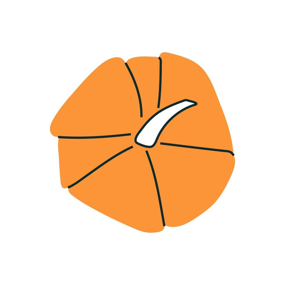 Orange stylized pumpkin for minimalist fall designs vector