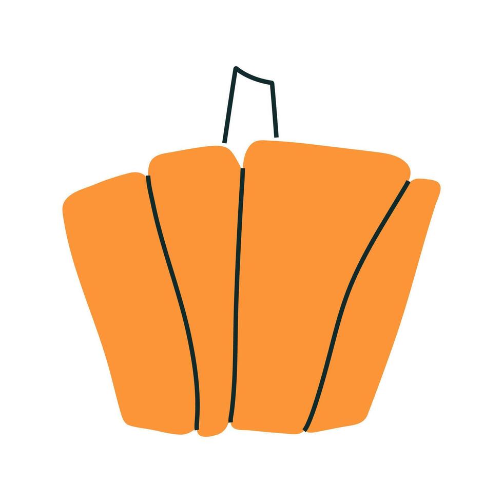 Orange stylized pumpkin for autumn seasonal designs vector