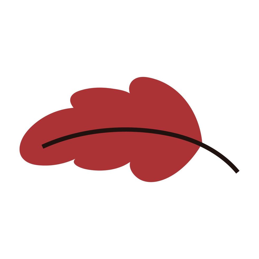 Vibrant red autumn falling leaf, simple illustration of natural foliage vector