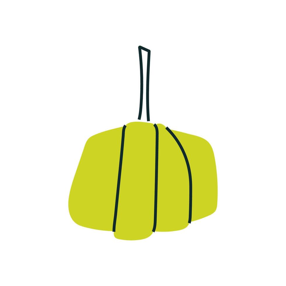 Green stylized pumpkin for fall seasonal designs vector