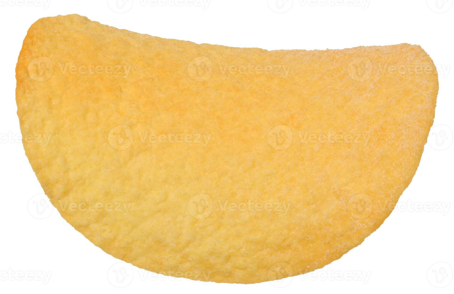 Close up of one saddle shaped potato chip isolated on background. photo