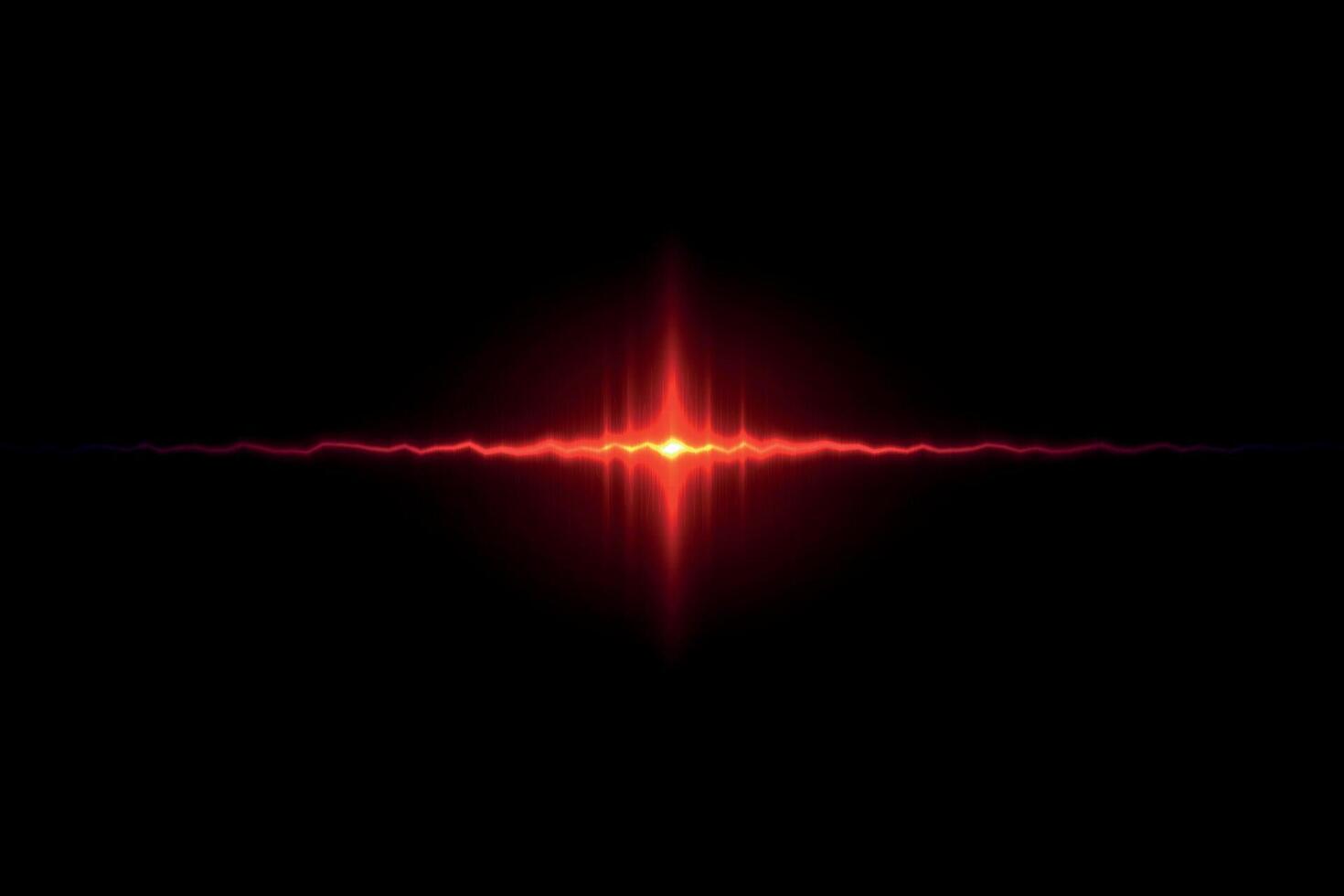 Red vertical ripple light burst in abstract darkness vector