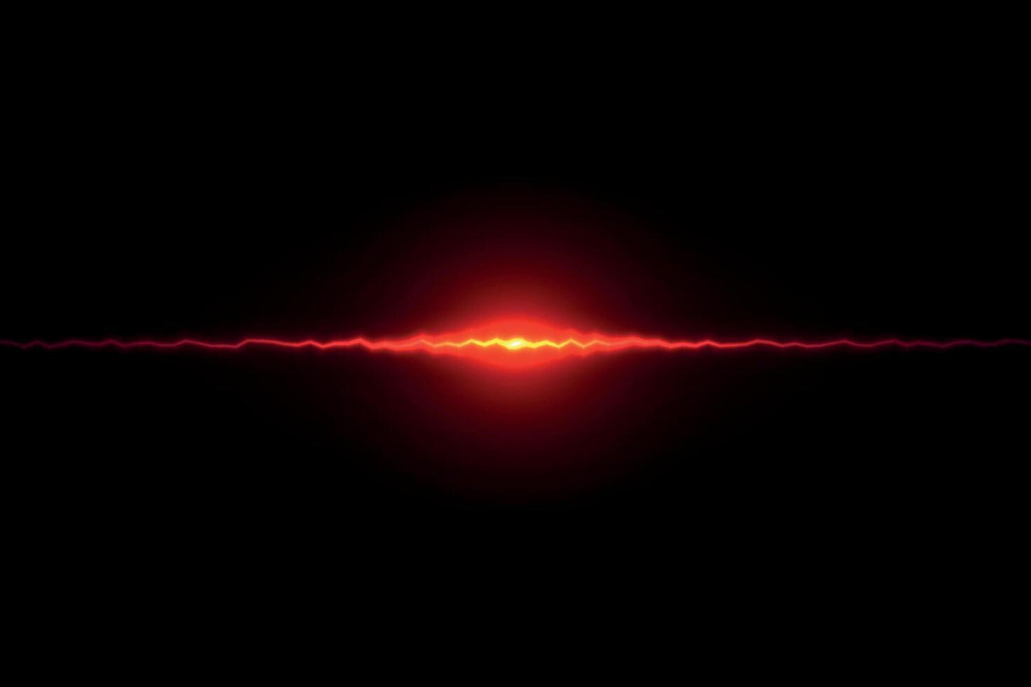 Red electric flare with wave line in dark space vector