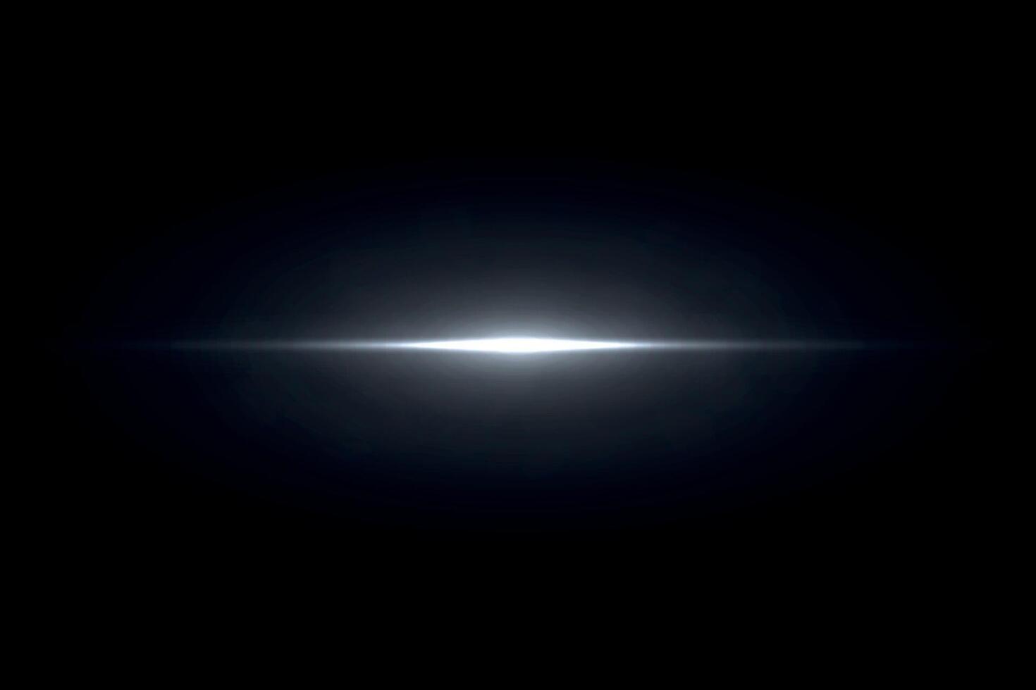 White bright light flare glowing on dark background vector