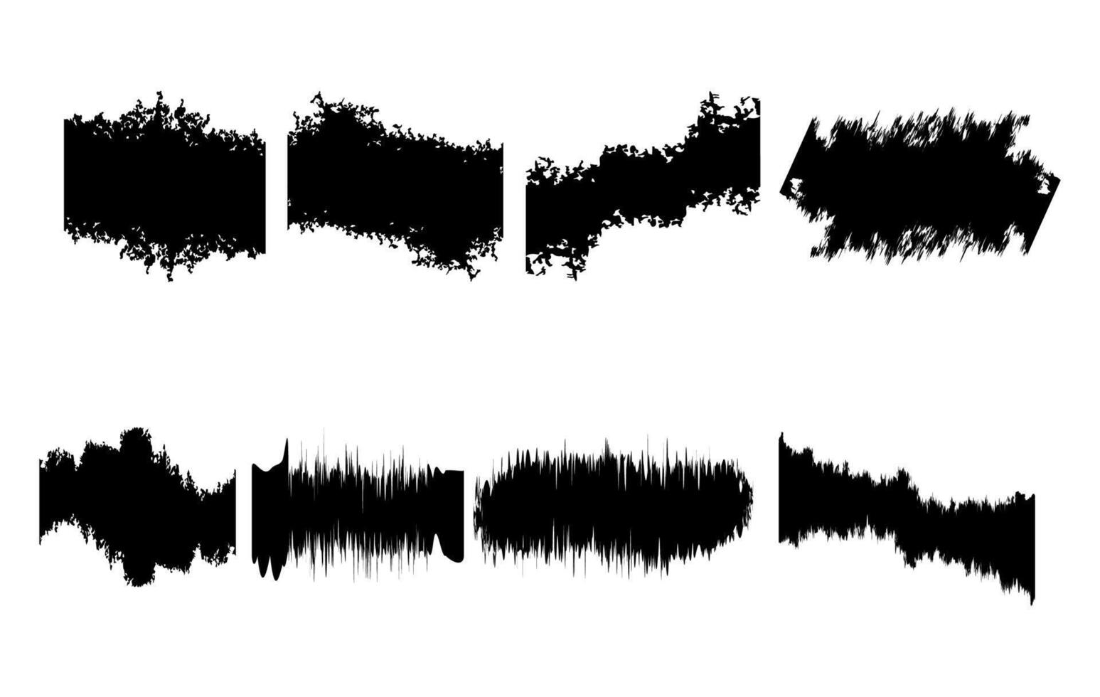 Collection of Irregular Hand Drawn Brush Stroke Shapes vector