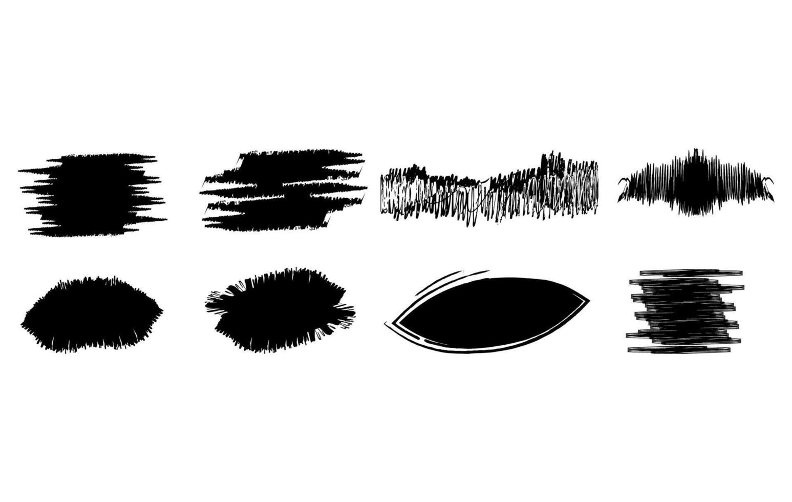 Abstract Grunge Scribble Brush Pack Black Marker Lines vector