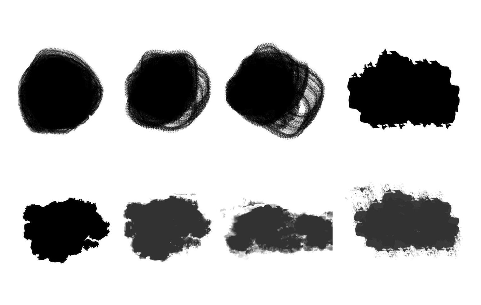 Collection of Abstract Ink Blotches and Brush Strokes vector