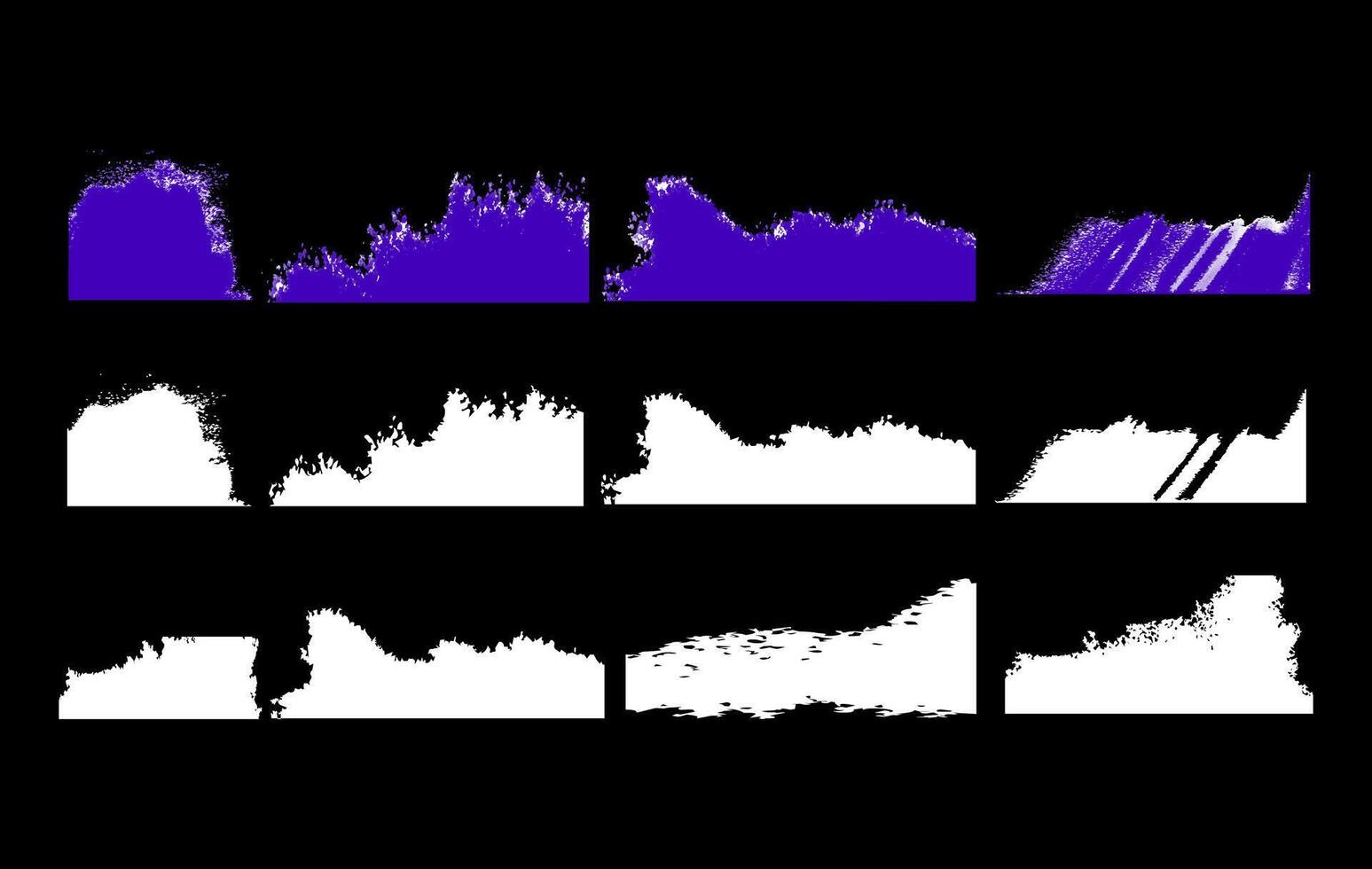 Collection of hand drawn brush stroke and texture set vector