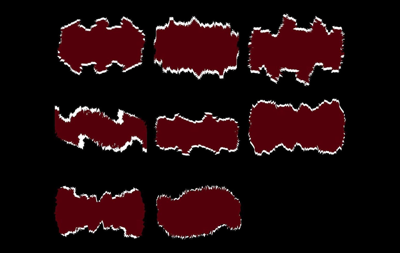 Collection of hand-drawn torn edge badges and labels vector
