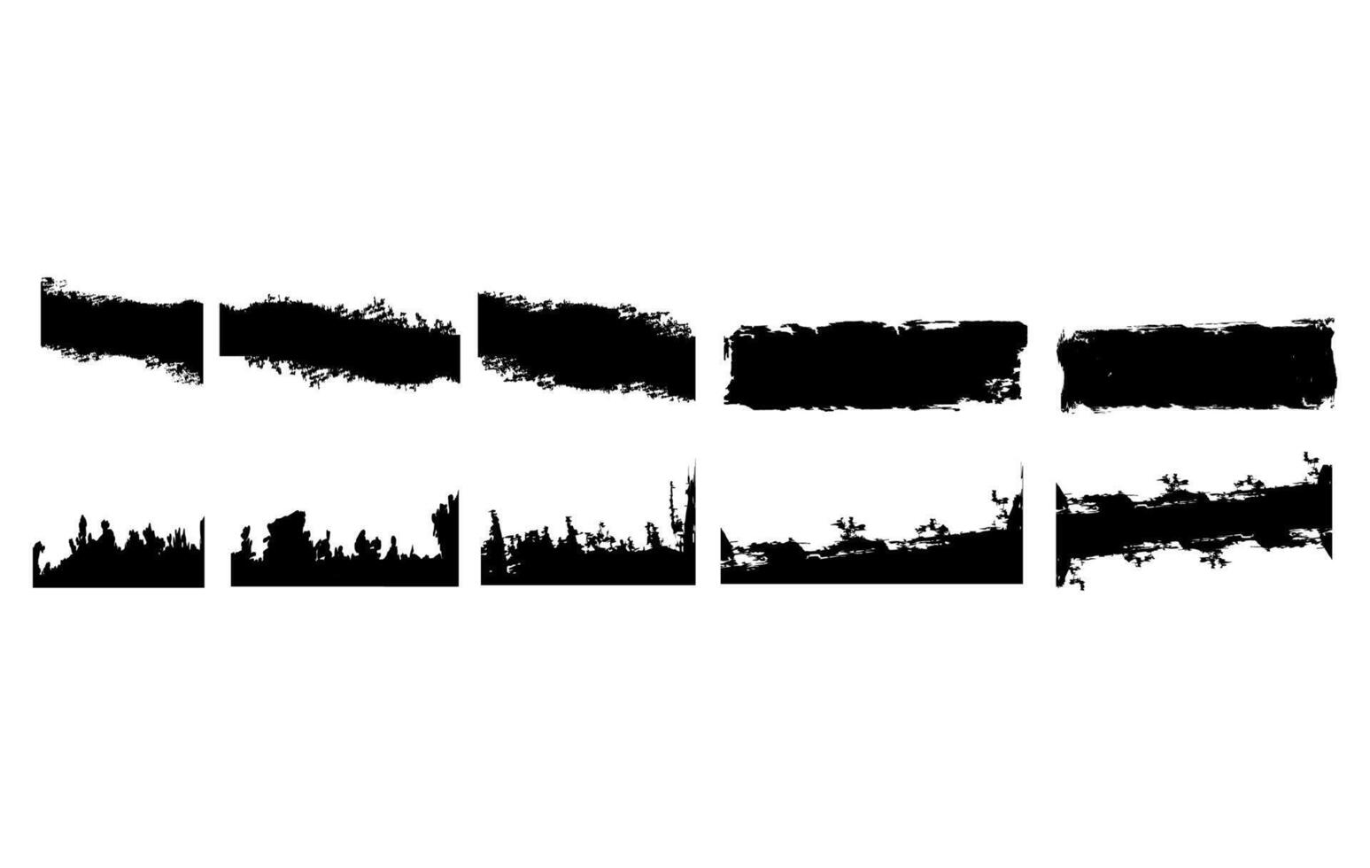 Collection of Hand Drawn Grunge Brushes and Texture Elements vector