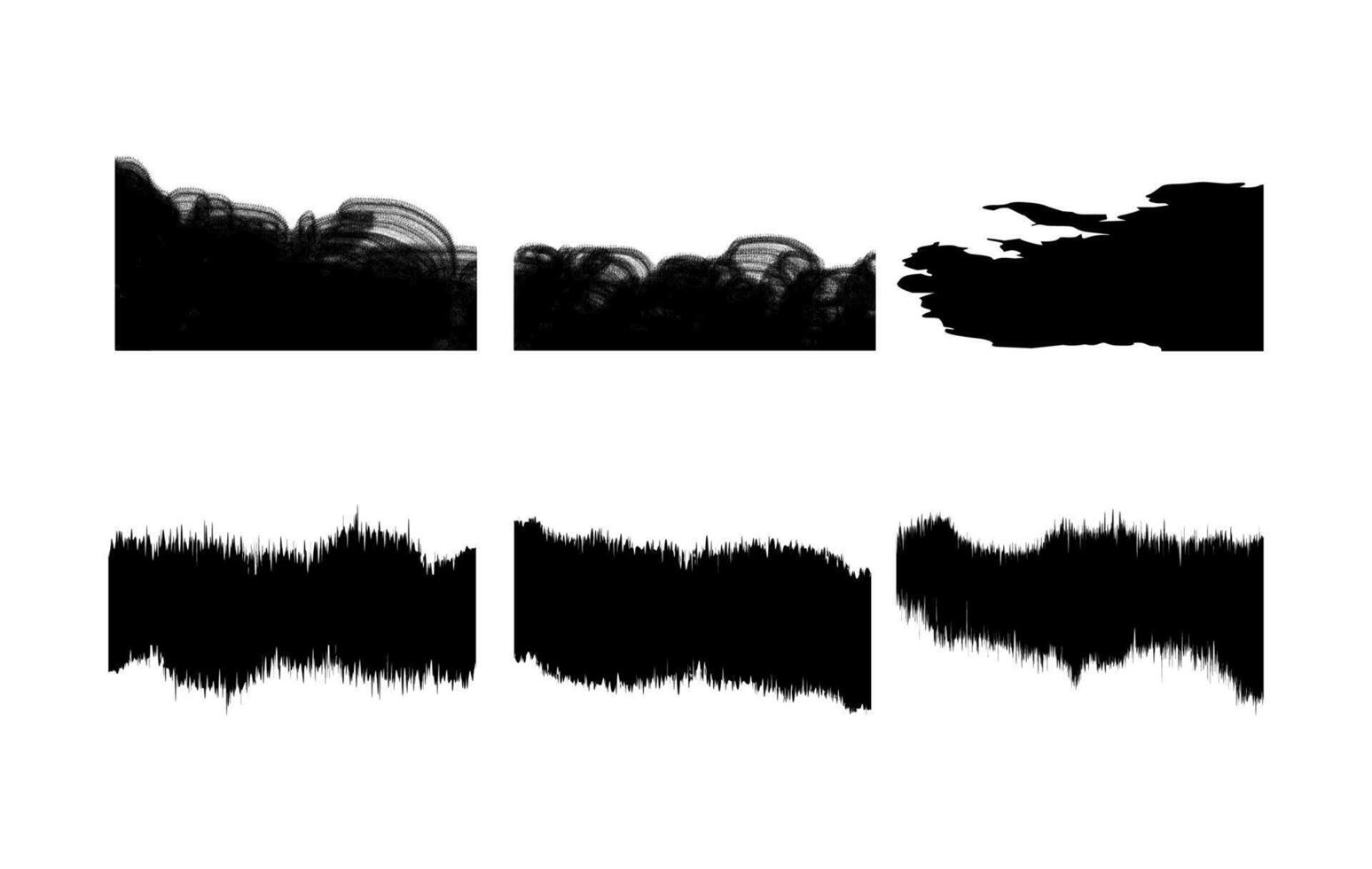 Set of hand drawn ink brush strokes for creative design elements vector