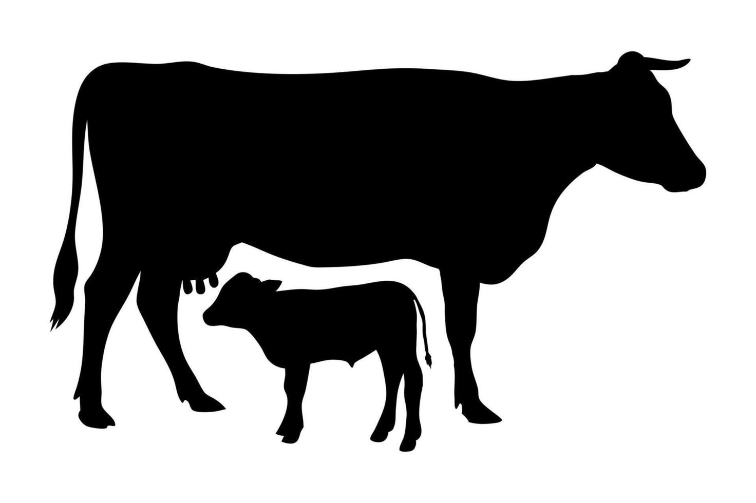 cartoon black and white cow isolated vector
