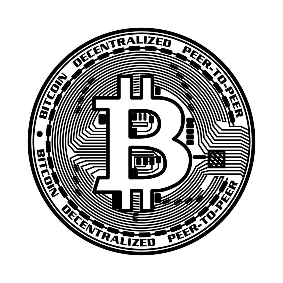 Golden bitcoin coin. Crypto currency golden coin bitcoin symbol isolated. vector