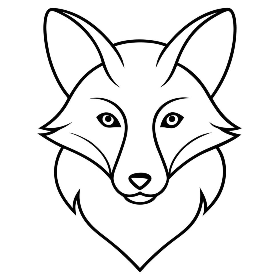 Minimalist Fox Logo Template in Clean Style vector