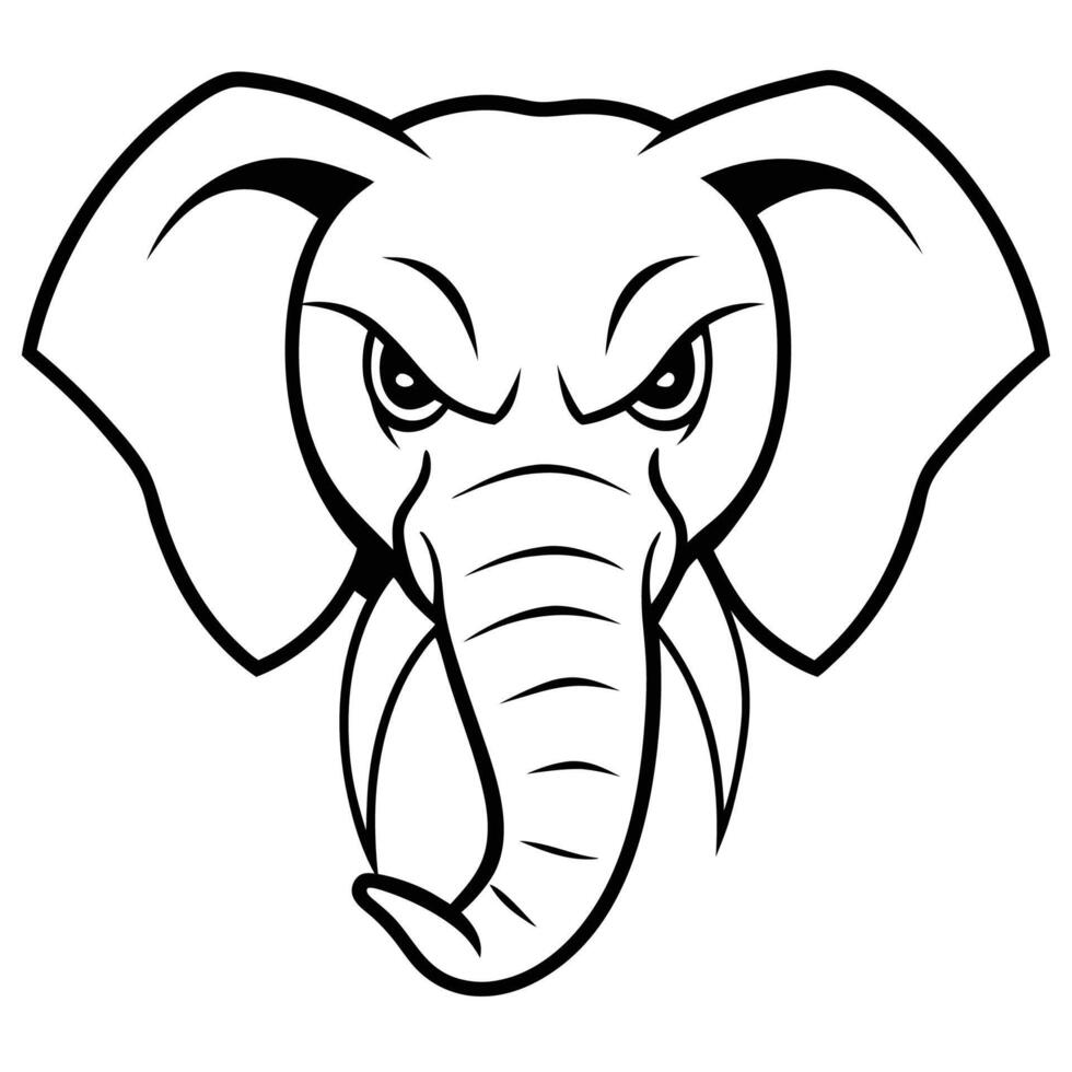 Playful Elephant Head in Bold Colors vector