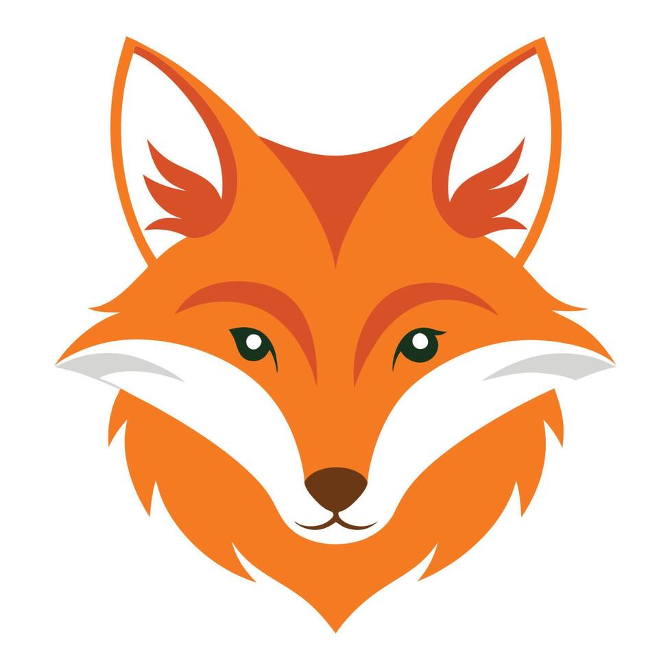 Fox Head Logo Concept on White Surface vector