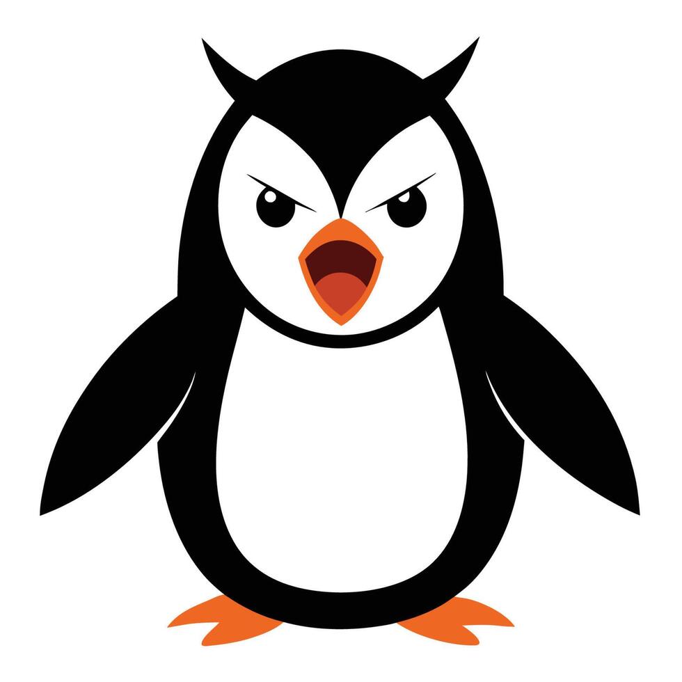 King Penguin Standing Tall on White vector