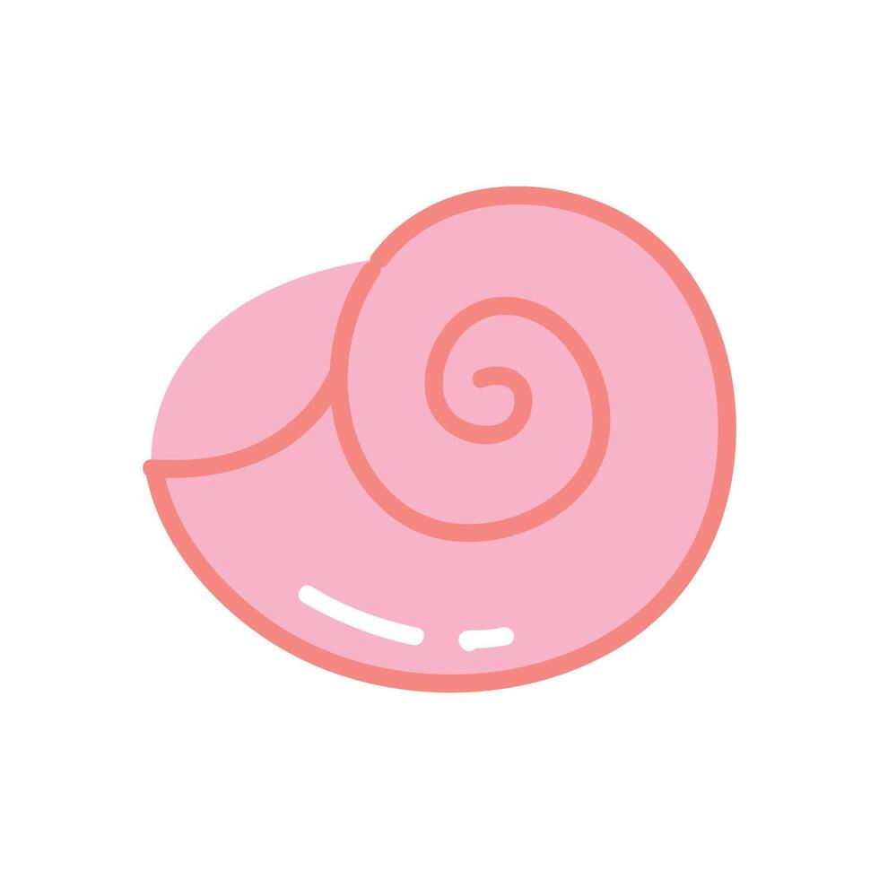 Cute Seashell Illustration Pink Spiral Beach Shell Design vector