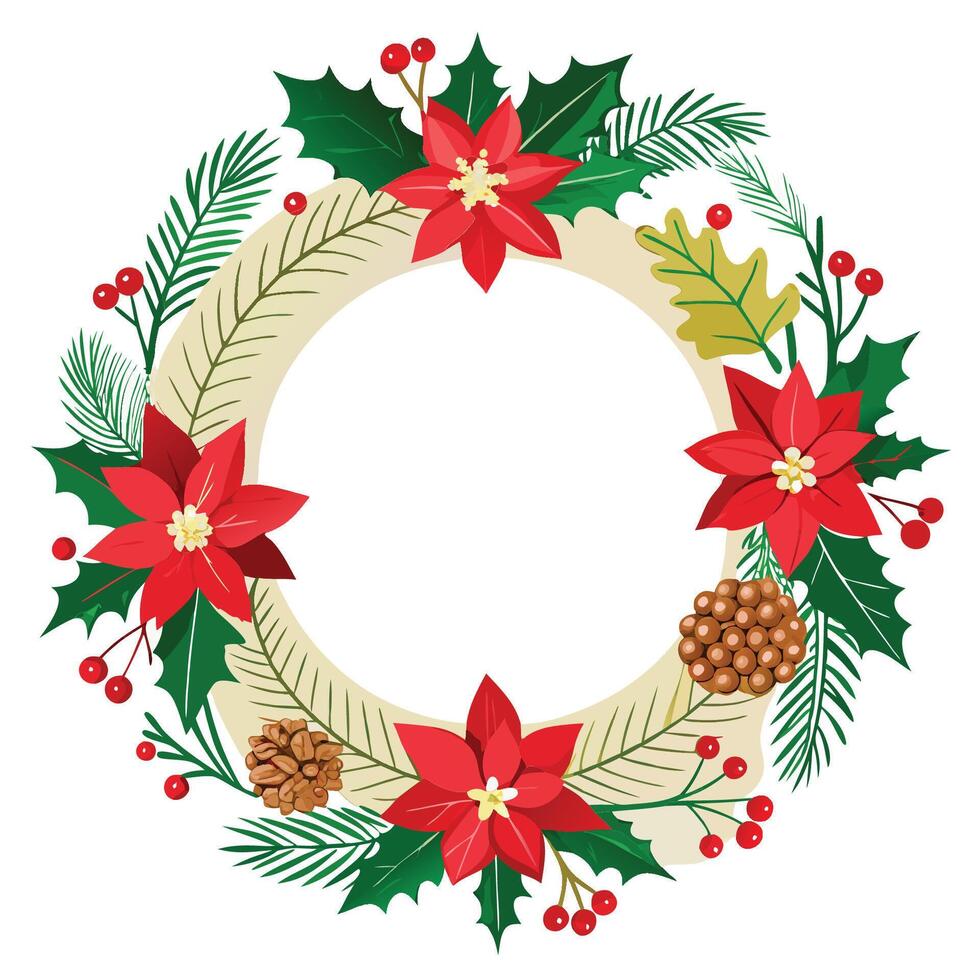 Natural Flower Frame with White Center vector