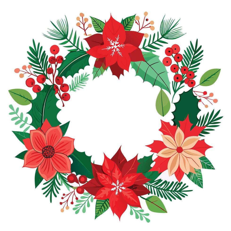 Whimsical Floral Frame with White Center vector