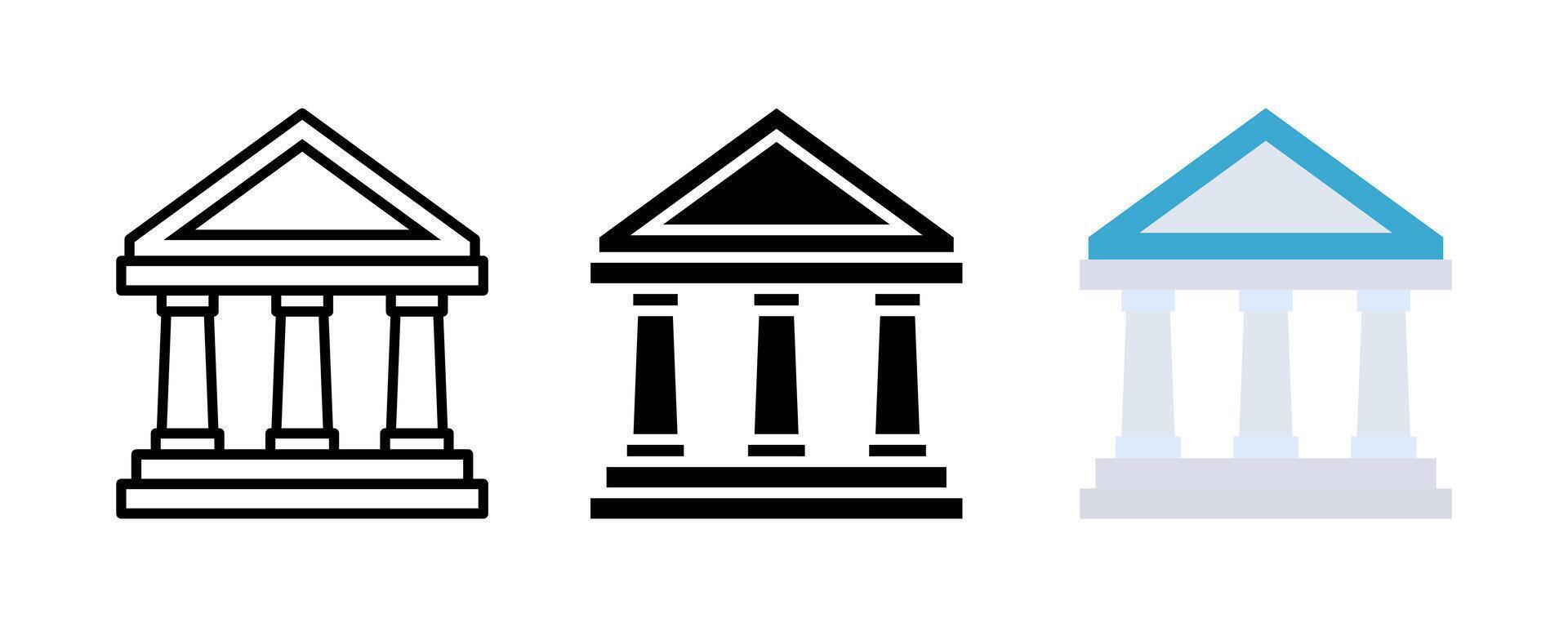 Bank icon set. for mobile concept and web design on white background vector