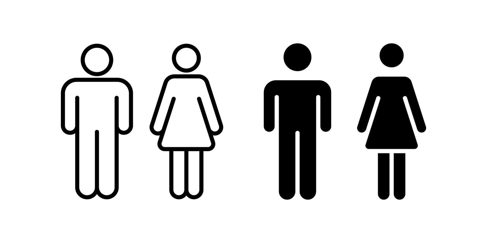 Restroom icon set.man and woman Symbol. toilet sign. for mobile concept and web design. illustration on white background vector